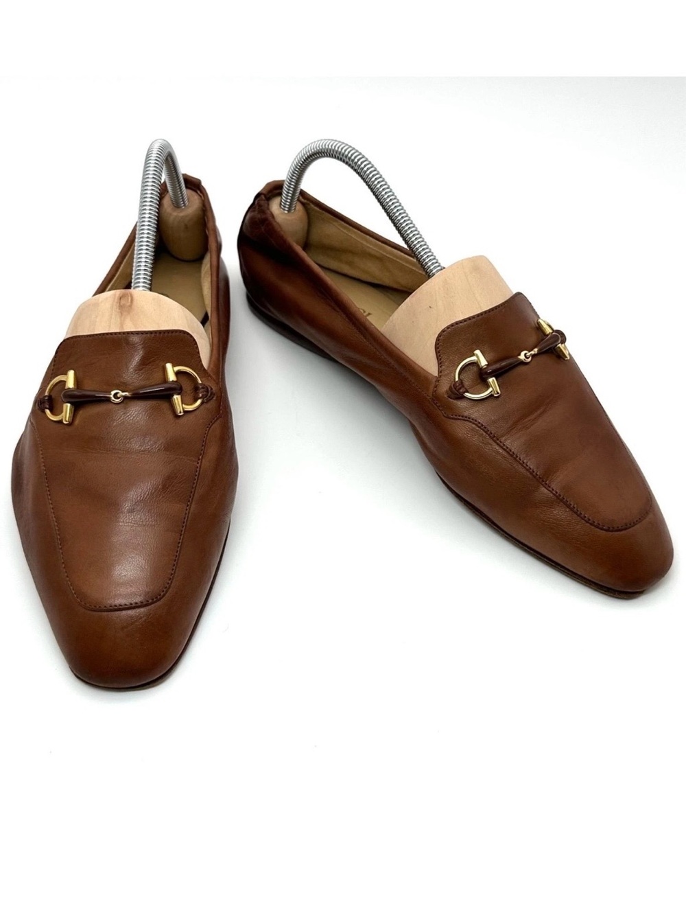 Gucci Horsebit Loafers Leather Brown Women's Size EU38.5/US8